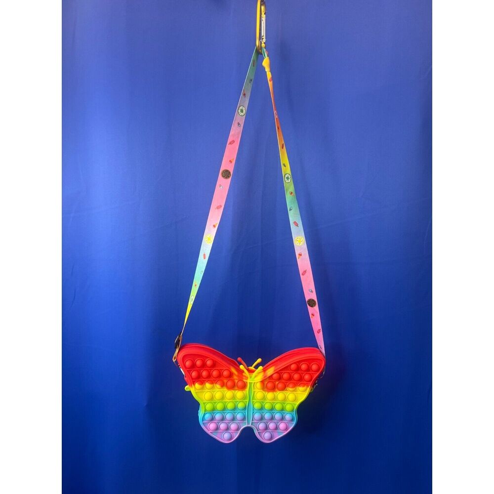 Girls Rainbow Butterfly Pop It Butterfly Fidget Purse Sensory pops gift